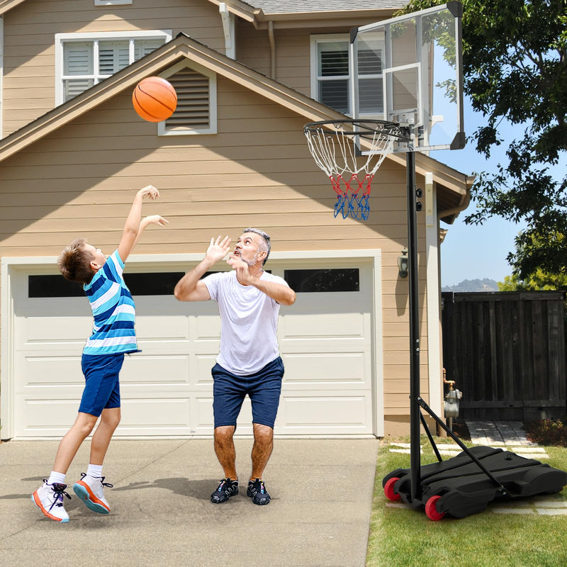 Load image into Gallery viewer, Goplus Portable Basketball Hoop Outdoor, 5.9FT-6.9FT Height Adjustable Basketball Goal System w/Fillable Base
