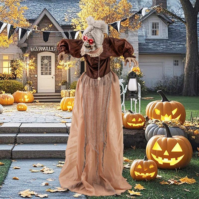 Load image into Gallery viewer, Goplus Halloween Animatronic, Talking Zombie Maid in Lantern
