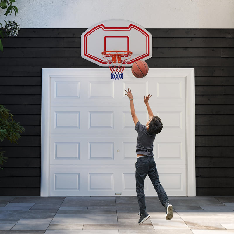 Load image into Gallery viewer, Goplus Large Wall Mounted Basketball Hoop, Indoor Outdoor Basketball Games w/ 36&quot; x 24&quot; Shatter-Proof Backboard
