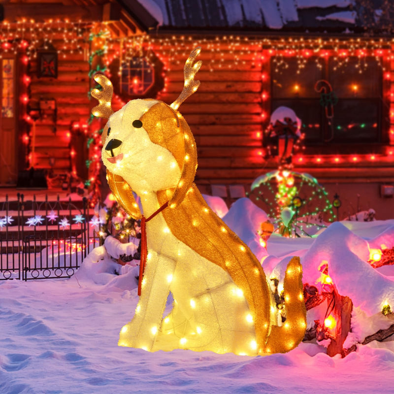 Load image into Gallery viewer, Goplus Lighted Christmas Dog, Indoor Outdoor Puppy Decoration w/LED Lights
