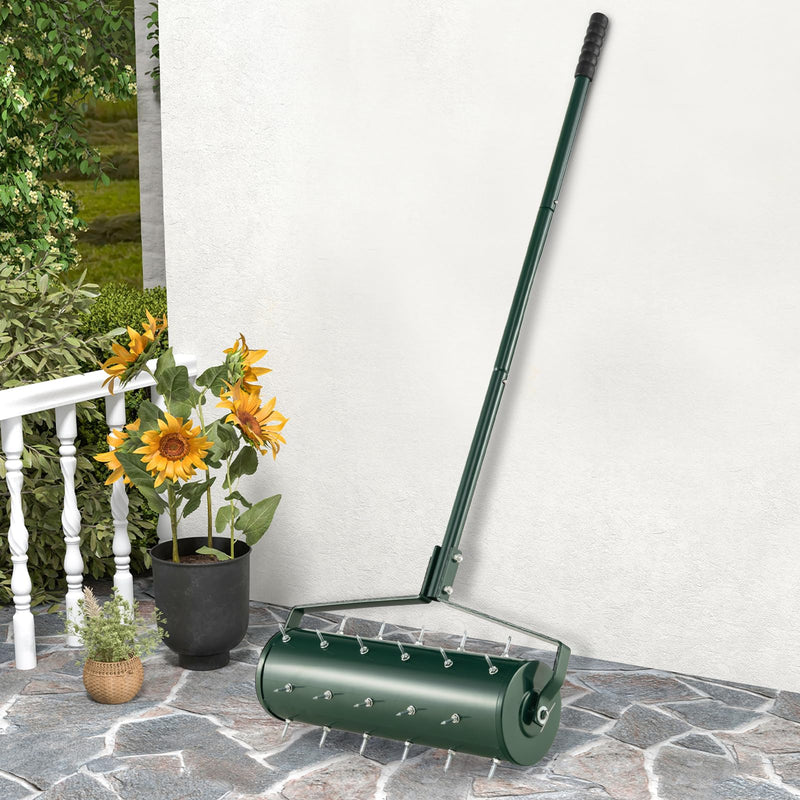 Load image into Gallery viewer, Goplus Rolling Lawn Aerator, Filled with Sand or Stone
