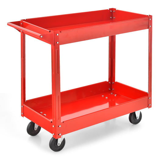 Goplus 2-Tier Utility Cart, Heavy Duty Commercial Service Tool Cart