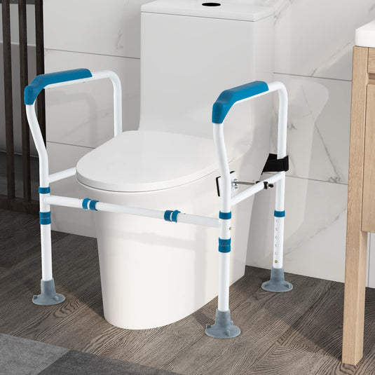 Goplus Toilet Safety Rails, Heavy Duty Toilet Safety Frames & Rails with Handles for Elderly, Handicap and Disabled