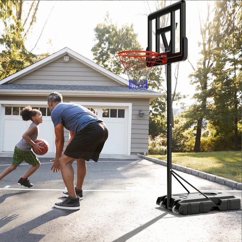 Load image into Gallery viewer, Goplus Portable Basketball Hoop, 10FT Height Adjustable Basketball Goal w/44‘’ Shatterproof Backboard
