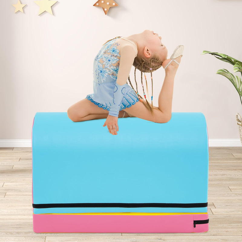 Load image into Gallery viewer, Goplus Mailbox Tumbling Mat, Gymnastics Vaulting Box w/Detachable Mat, Carrying Handle
