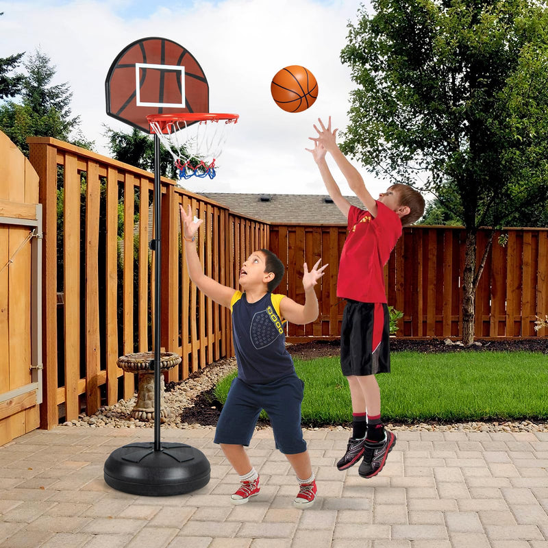 Load image into Gallery viewer, Goplus Kids Basketball Hoop, 2-in-1 Toddler Basketball Goal System with Dart Board, 6 Darts, Fillable Base
