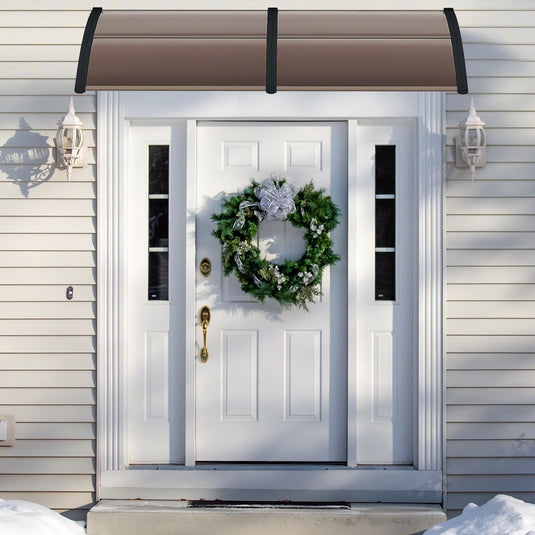 Goplus Awnings for Doors, Window Awning with Rain Snow Sunlight UV Protection, UPF 50+