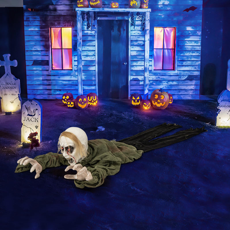 Load image into Gallery viewer, Goplus Halloween Skeleton Groundbreaker Decoration, Sound-Actived Halloween Party Decoration
