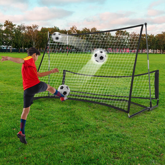 Goplus Soccer Trainer 80”x40”, 2-in-1 Soccer Rebounder Net with Carrying Bag