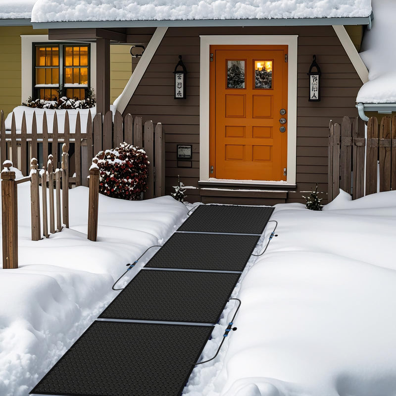 Load image into Gallery viewer, Goplus Heated Snow Melting Mat, Heated Outdoor Mat for Winter Snow Removal (30” x 30” with Power Cord + Without Power Cord)
