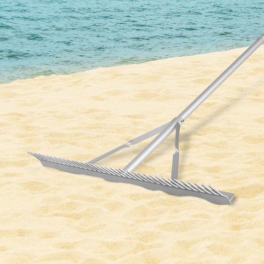 Non Pointed Rake Goplus Landscape Rake 36 Inch, Aluminum Rake Head w/36 Tines and 68