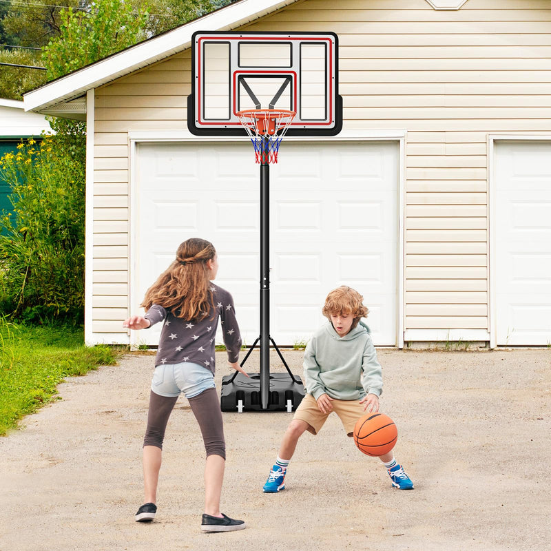 Load image into Gallery viewer, Goplus Basketball Hoop Outdoor, 7.4-10FT Quickly Height Adjustable Basketball Goal with 44 Inch Shatterproof PC Backboard
