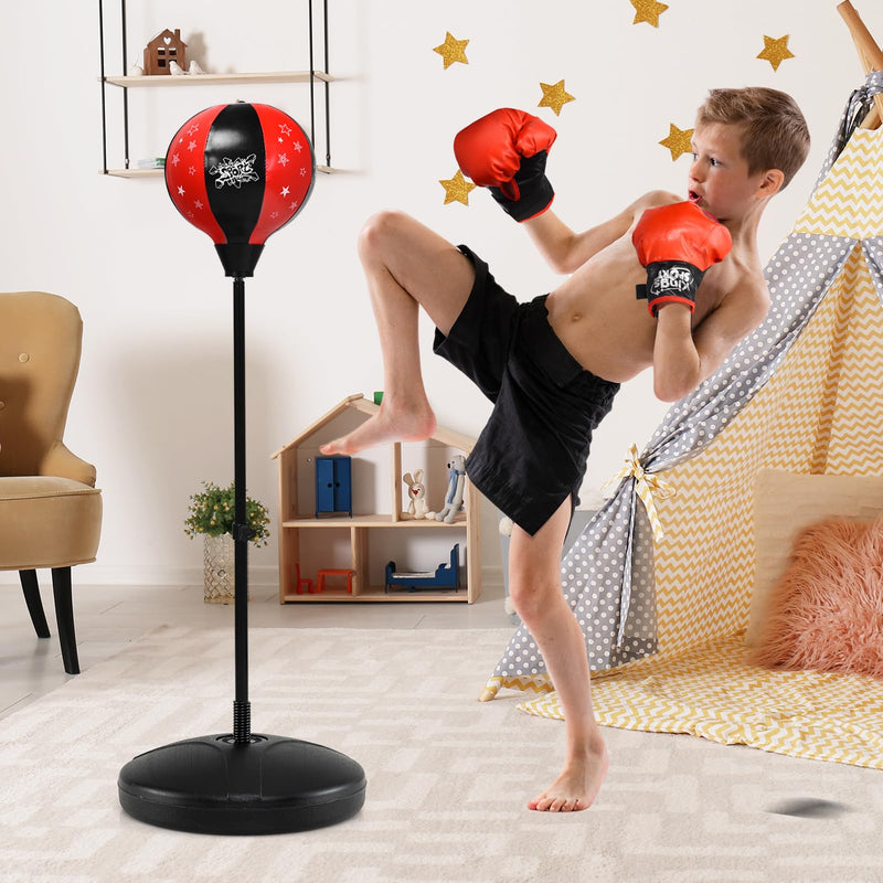 Load image into Gallery viewer, Goplus Punching Bag for Kids, Boxing Set with Gloves, Height Adjustable Stand
