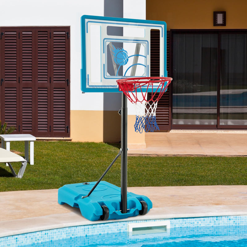 Load image into Gallery viewer, Goplus Basketball Hoop Outdoor, 3.8-4.4FT Height Adjustable Poolside Basketball Goal System
