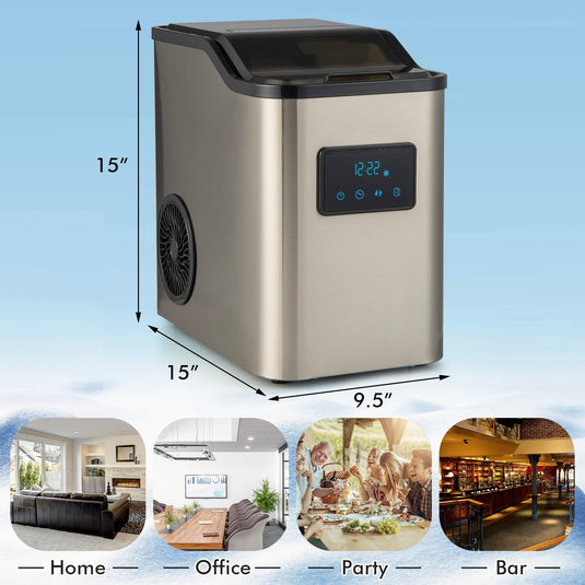 Nugget Ice Maker Countertop, 60 Lbs/24H, Pebble Ice Machine with Self-Cleaning