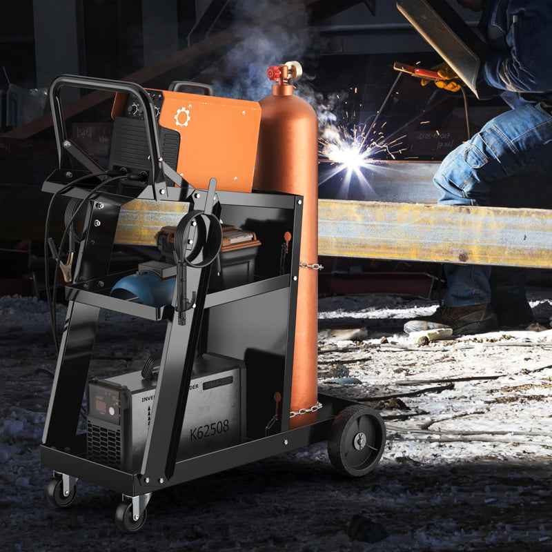 Load image into Gallery viewer, Goplus 3-Tier Welder Cart, Heavy Duty Welding Cart w/ 2 Safety Chains
