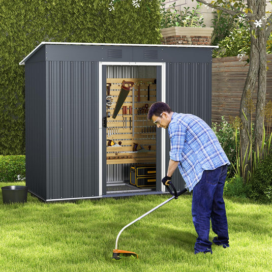Goplus Outdoor Storage Shed with Floor Base