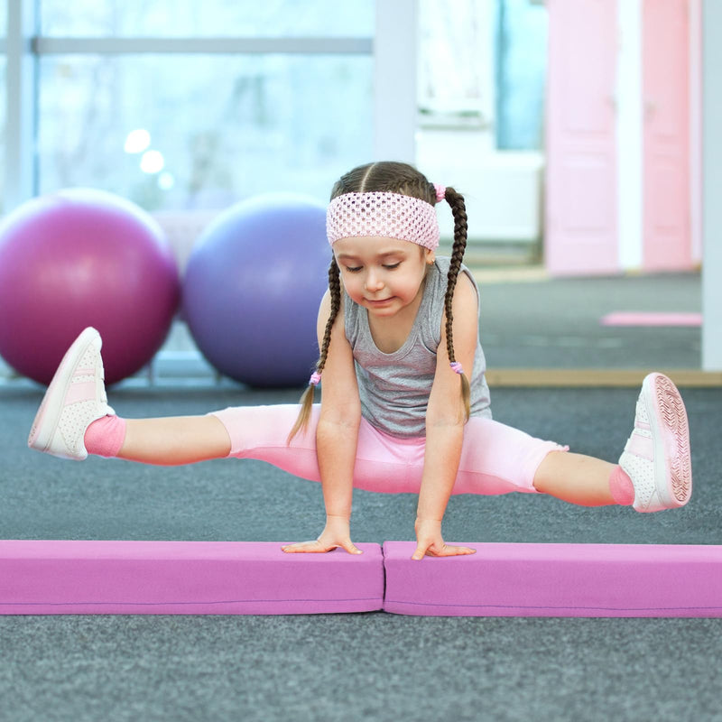 Load image into Gallery viewer, Goplus 7 FT Folding Balance Beam, Foam Floor Gymnastic Beam w/Removable Suede Cover, Non-Slip Bottom
