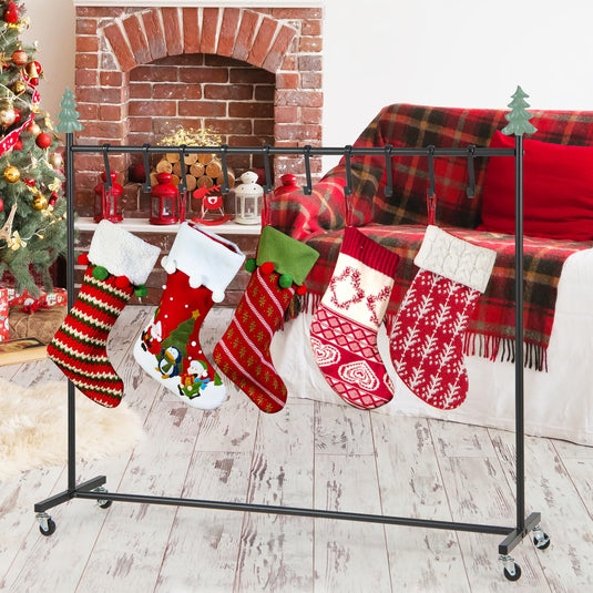 Goplus 10-Hook Christmas Stocking Holder Stand on Wheels