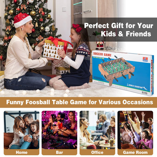 27" Foosball Table, Portable Tabletop Soccer Game