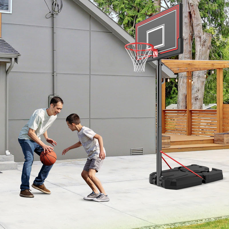 Load image into Gallery viewer, Goplus Portable Basketball Hoop Outdoor, 7.5-10 FT Height Adjustable Basketball Goal System with 44” Shatterproof Backboard
