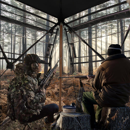 Goplus Camouflage Hunting Blind, One-Way See-Through Hunting Tent w/360° Viewing Range