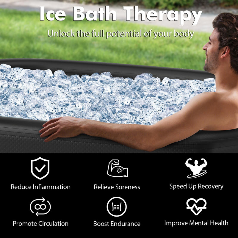 Load image into Gallery viewer, Goplus XL 129 Gal Oval Ice Bath Tub for Athletes, Inflatable Cold Plunge Tub w/Multiple Layered, Lid, Pump
