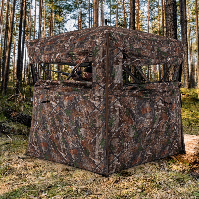 Load image into Gallery viewer, Goplus 360 Degree One-Way See-Through Hunting Blind, Camouflage Hunting Tent w/Full-Open Door, Carrying Bag
