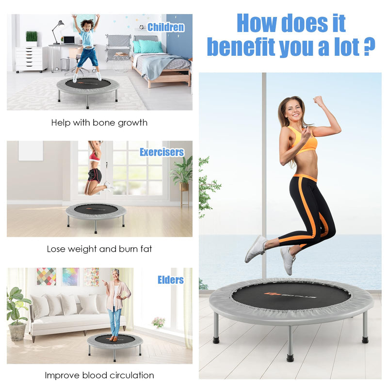 Load image into Gallery viewer, Goplus Mini Folding Trampoline, 36inch Foldable Fitness Rebounder for Adults
