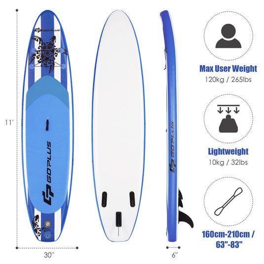 10.5/11FT Inflatable Stand Up Paddle Board, 6.5" Thick SUP with Carry Bag