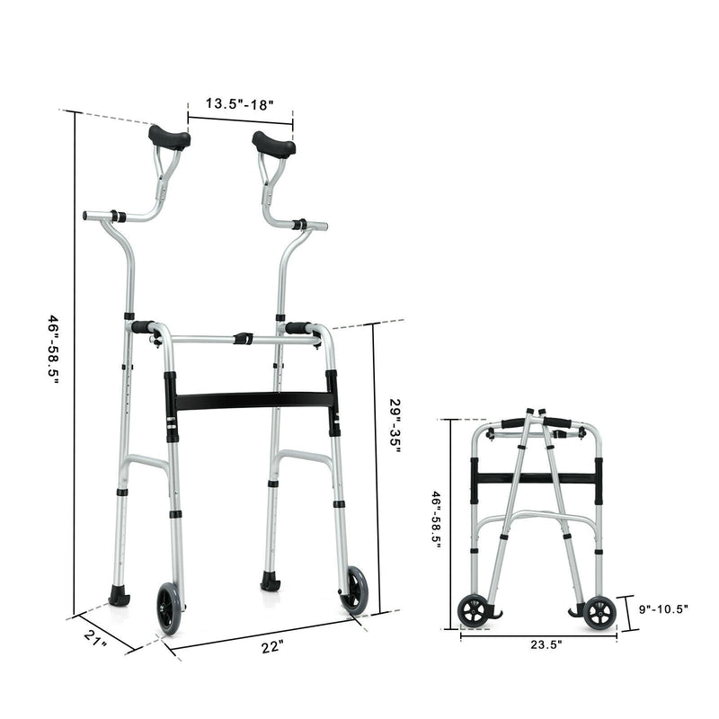 Load image into Gallery viewer, Foldable Standard Walker, Aluminum Alloy Rehabilitation Auxiliary Walker - GoplusUS
