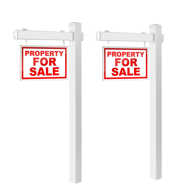 Load image into Gallery viewer, Goplus Vinyl UPVC Real Estate Sign Post, 6 Ft Realtor Yard Sign Post for Open - GoplusUS
