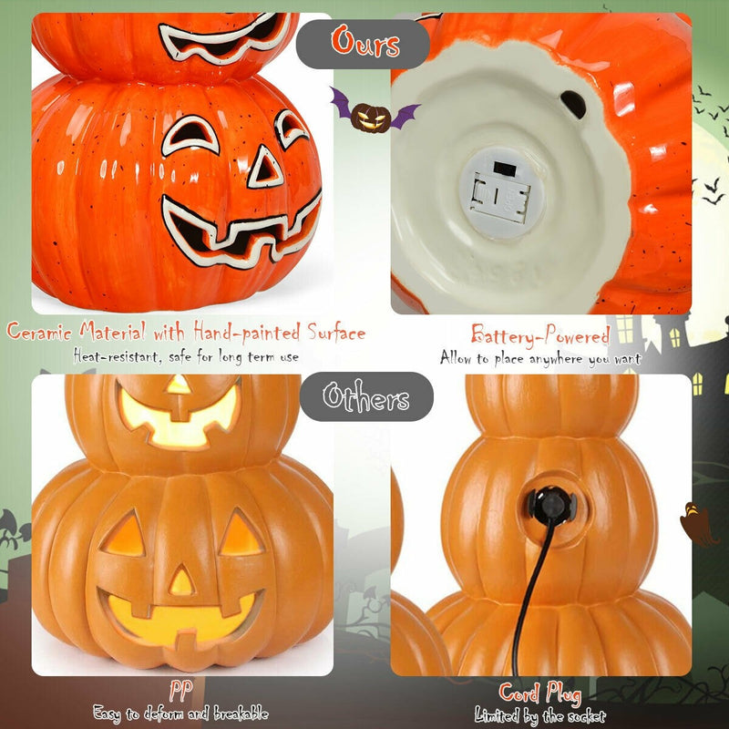 Load image into Gallery viewer, Halloween Ceramic Pumpkin Lamp - GoplusUS

