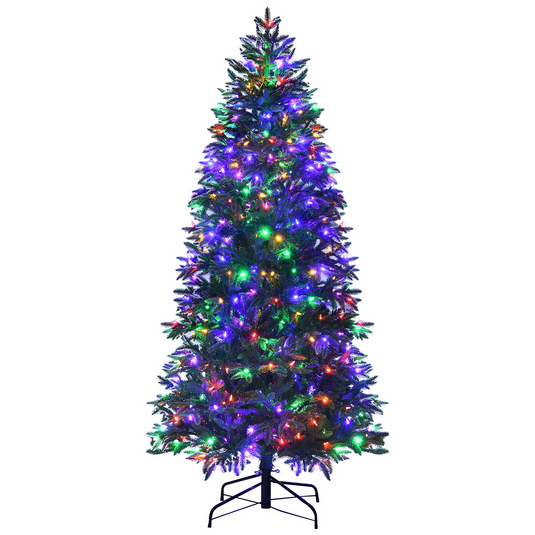 Goplus Artificial Christmas Tree, Hinged Xmas Pine Tree, Decoration for Indoor Holiday Festival - GoplusUS