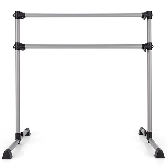 Goplus Double Ballet Barre Bar, Portable 4 FT Freestanding Dancing Bar w/ 7" - 46" Adjustable Height - GoplusUS