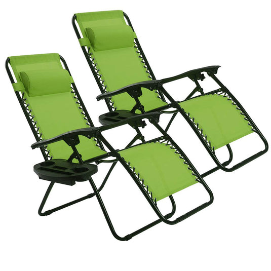 Goplus 2PC Zero Gravity Chairs Lounge Patio Folding Recliner - GoplusUS