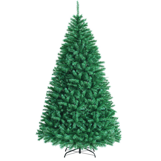 Goplus Artificial Christmas Tree, Hinged Unlit Full Xmas Pine Tree, Quick Set-Up, for Indoor Home Office Holiday Decoration - GoplusUS
