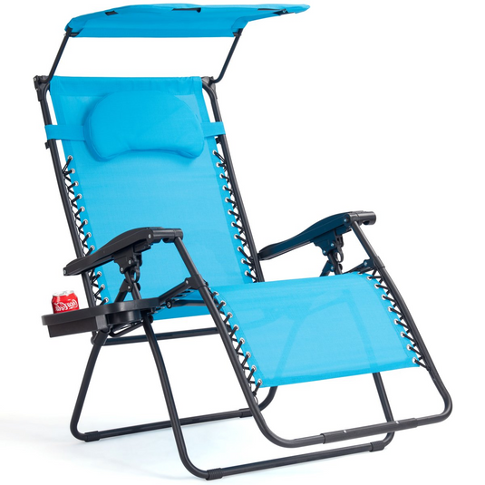 Goplus Folding Zero Gravity Lounge Chair Wide Recliner for Outdoor Bea GoplusUS