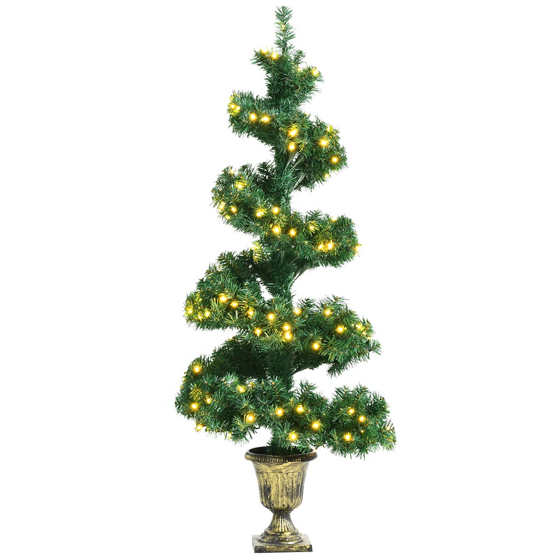 Load image into Gallery viewer, Goplus 4ft Pre-Lit Artificial Spiral Christmas Tree, Topiary Entrance Tree with 150 LED Lights - GoplusUS
