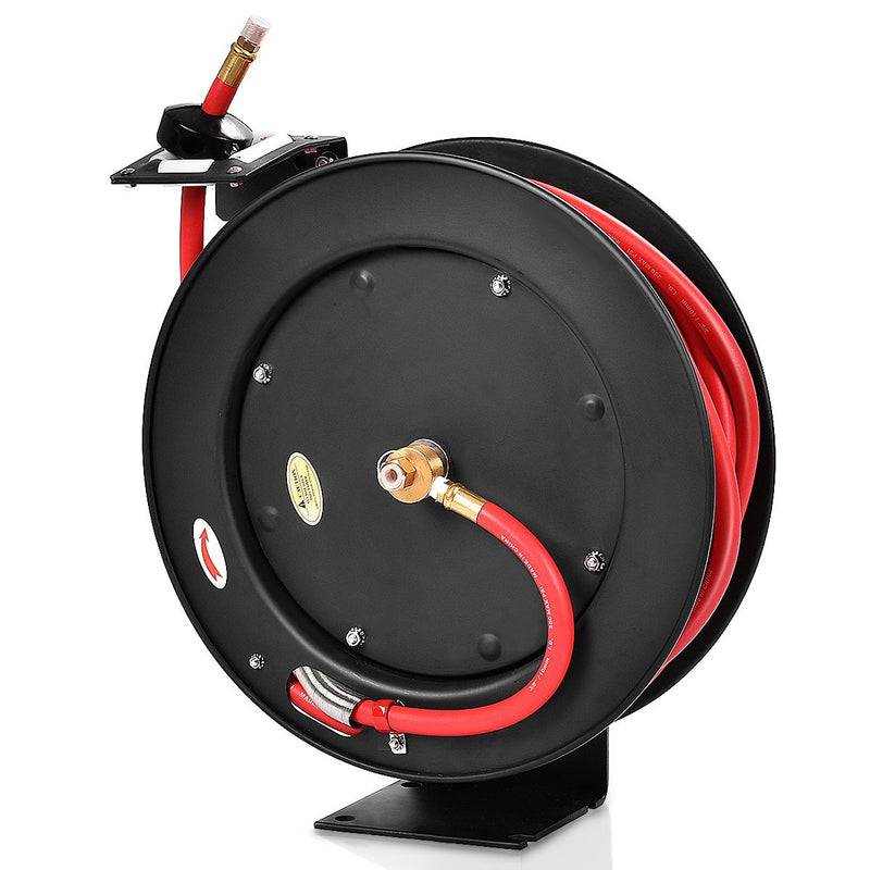 Load image into Gallery viewer, Retractable Air Hose Reel, 3/8&quot; Inch x 50&#39; Ft Wall Mount Auto Rewind Hose-Reel
