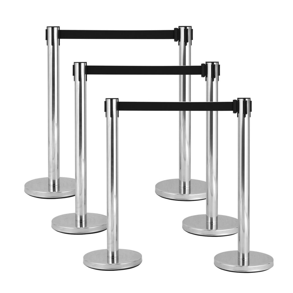 6Pcs Stanchion Post Crowd Control Barrier Stainless Steel Stanchions - GoplusUS