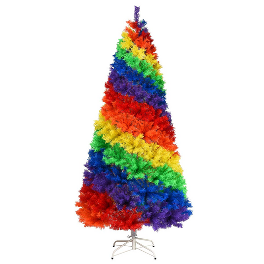 Goplus 4Ft Pre-Lit Fiber Optic Artificial PVC Christmas Tree w/ Metal Stand  Holiday 