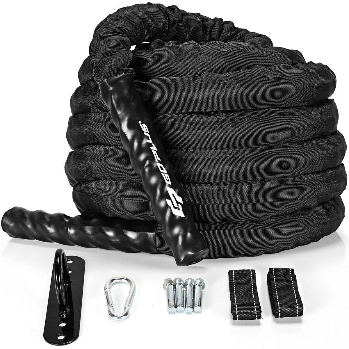 Battle Rope with Protective Sleeve 30' 40' 50' Lengths Exercise Rope - GoplusUS