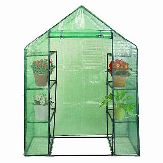 Green House Walk in Plant Gardening Greenhouse Plastic 4-Tier 8 Shelves for Indoor Outdoor, 4.9" x 2.5" x 6.4" - GoplusUS