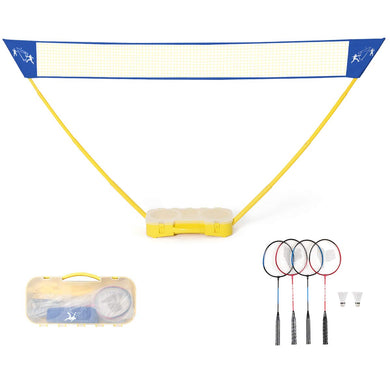 Portable Badminton Set, 10x5 ft Folding Adjustable Volleyball Badminton Net