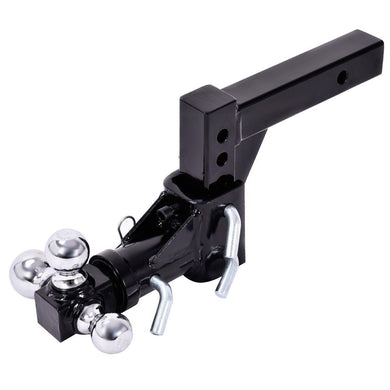 Triple Ball Swivel Adjustable Drop Turn Trailer Tow Hitch Mount for 2