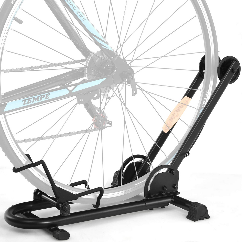 Goplus Foldable Bicycle Floor Stand, Steel Bike Parking Rack Fits 20"-29" Bikes - GoplusUS
