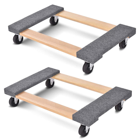 Moving Dolly Heavy Duty Wood Furniture Dllies Movers Carrier (30"x18" with Carpet End) - GoplusUS