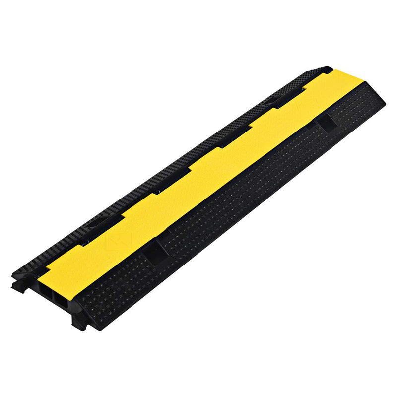 Load image into Gallery viewer, Goplus Rubber Cable Protectors, 2 Channel Hose Cable Protector Ramp Heavy Duty Traffic Speed Bump - GoplusUS

