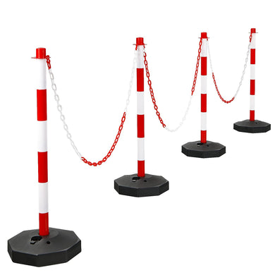 Goplus Delineator Post Cone, Traffic Cones Safety Barrier with Octagonal Fillable Base & 5FT Link Chains - GoplusUS